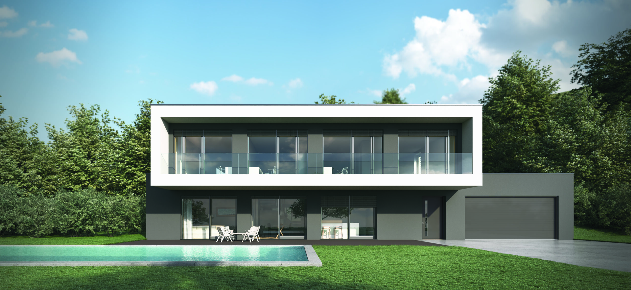 Vizualizacija tipske hiše ARH+ 212, slika brez logotipa