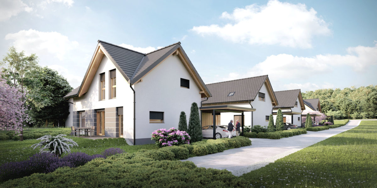 Vizualizacija projekta gradnje 4 enostanovanjskih hiš